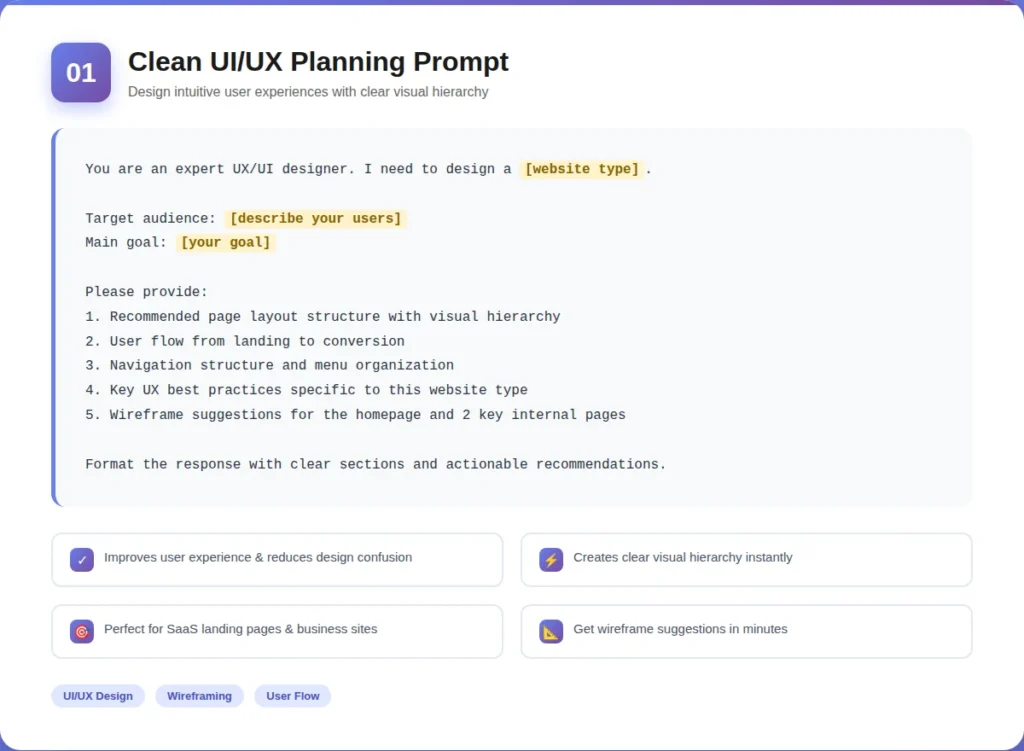ChatGPT Designer Prompt Designing Clean and User Friendly UIUX EXRWebflow