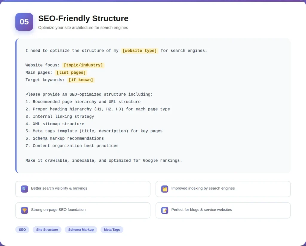 ChatGPT SEO Search Engine Optimized Web Architecture Prompt IDEAS EXRWebflow