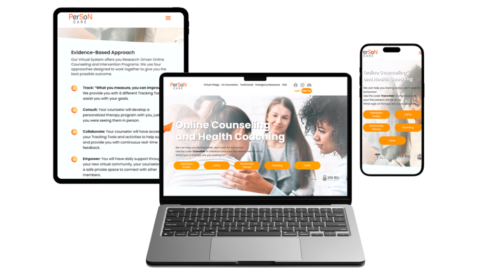 Person Care Online Counseling & Health Coaching Platform -EXRWebflow