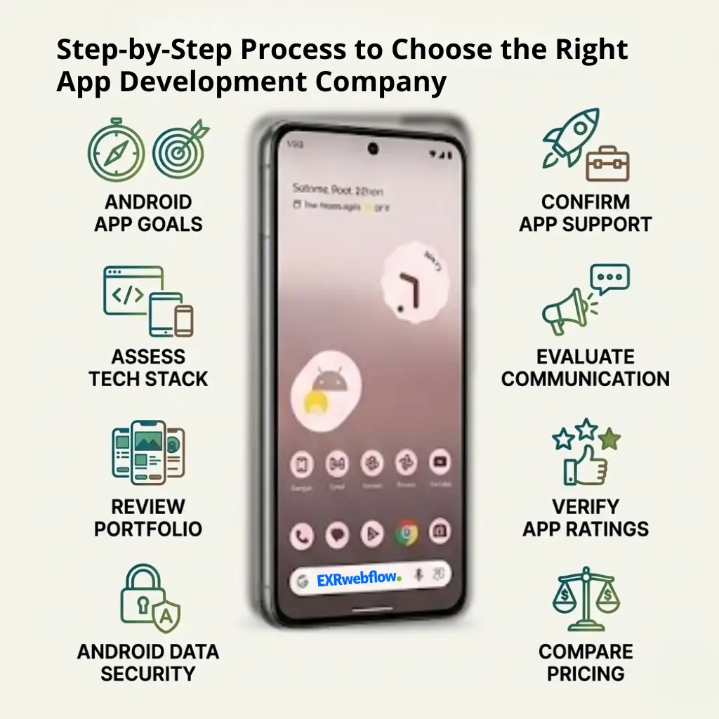 Step-by-Step Process to Choose the Right App Development Company - EXRWebflow